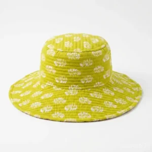 Reversible side of the Light Green Quilted Cotton Bucket Hat showing solid color style.