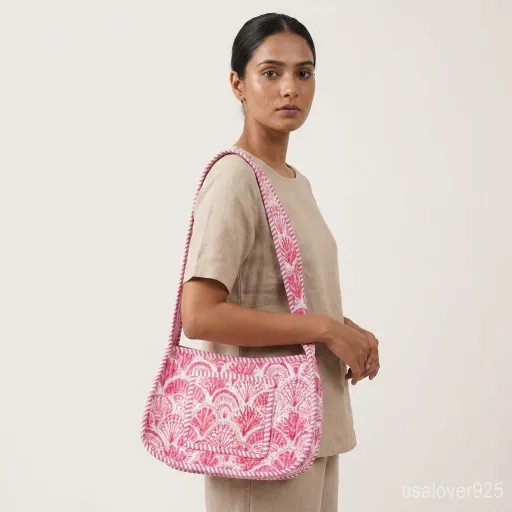 Detail-Of-Handcrafted-Pink-Floral-Print-Quilted-Fabric-Texture