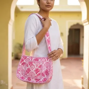 Pink-Floral-Quilted-Bag-Hand-Block-Print-Cotton-Sling
