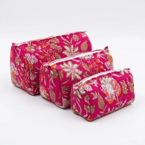 Nesting-Pink-Floral-Cosmetic-Bags-for-Travel-Organization