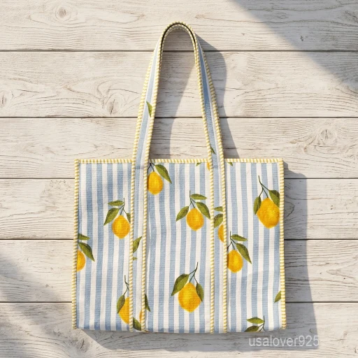 A person carrying a large Quilted Cotton Tote Bag with Artisan Pattern Prints comfortably over their shoulder during a weekend getaway beach trip.