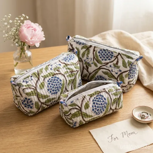 Blue-Floral-Quilted-Cotton-Pouches-Set-Of-3-Travel-Organizer