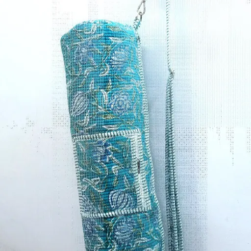 Detail-Of-Handcrafted-Turquoise-Floral-Block-Print-Fabric