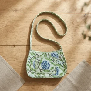 Blue Fruit Flower Sling Bag | 100% Authentic Quilted Crossbody