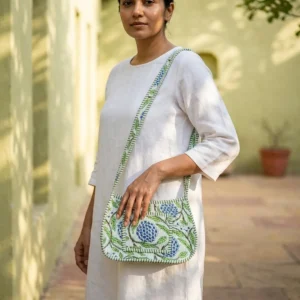 Blue Fruit Flower Sling Bag | 100% Authentic Quilted Crossbody