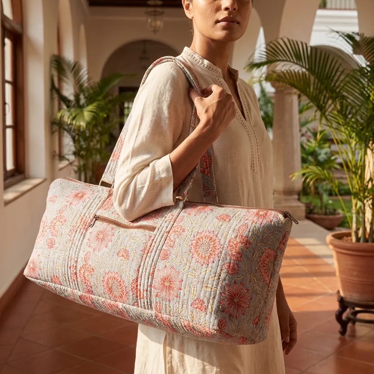 Handmade Quilted Cotton Yoga Mat Bag