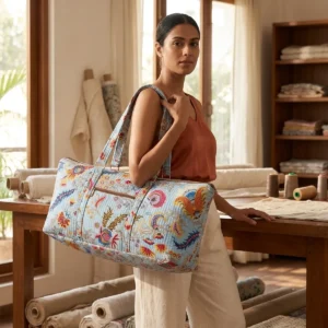 Handmade Light Blue Yoga Mat Bag
