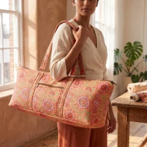Quilted Cotton Gym Bag