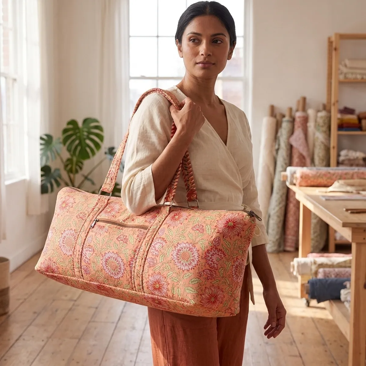 Handmade Quilted Cotton Yoga Mat Bag