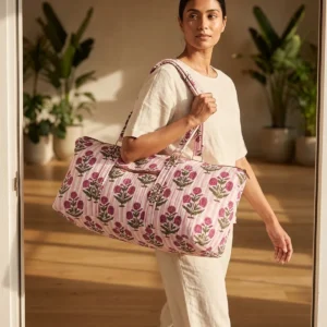 Pink Striped Yoga Bag