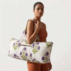 Quilted Cotton Gym Bag