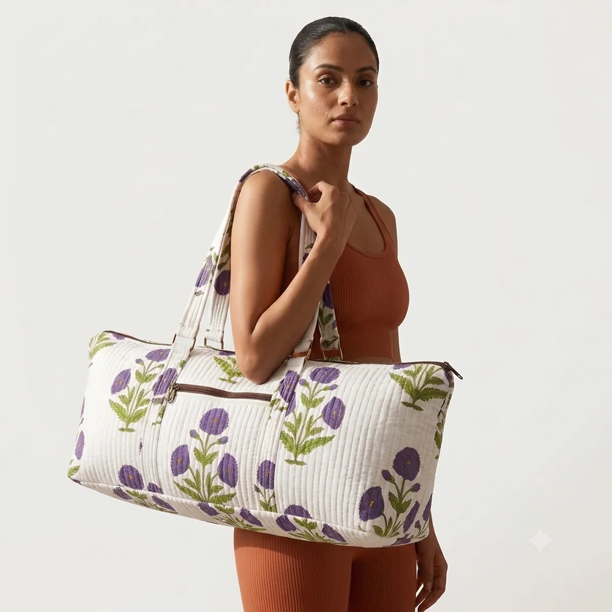 Quilted Cotton Gym Bag