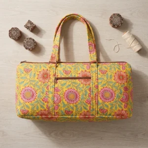 Quilted Cotton Gym Bag
