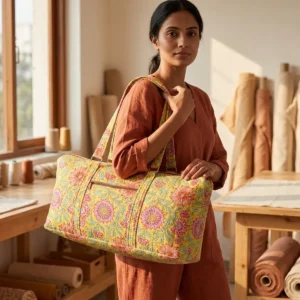 Yellow Floral Yoga Bag