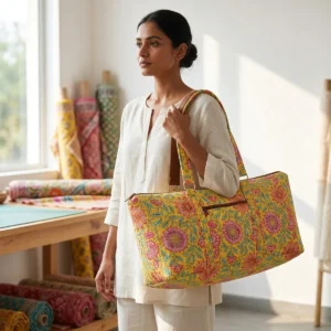 Handmade Quilted Cotton Yoga Mat Bag