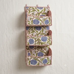3 Pocket Hanging Blue Wall Organizer